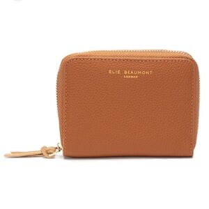 Elie Beaumont Tan Leather Zip Wallet